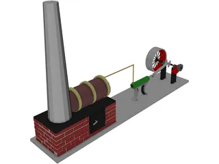 Wilesco Steam Engine 3D Model