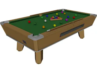 Indoor Pool Table 3D Model