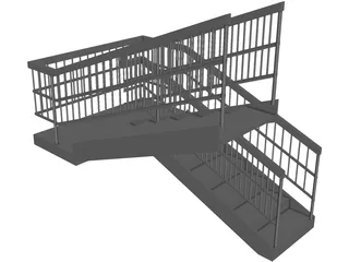 Double Staircase 3D Model