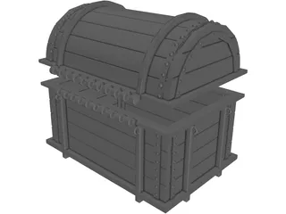 Pirate Treasure Chest 3D Model