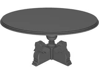 Carved Dining Table 3D Model