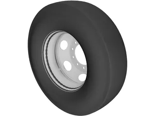 Tire and Rim 3D Model