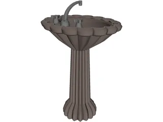 Pedestal Sink 3D Model