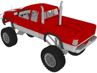 Dodge Ram Club Cab 4x4 3D Model