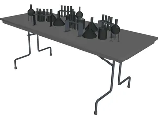 School Lab Table 3D Model