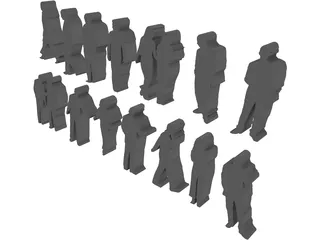 2D People for 3D Printer 3D Model