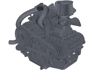 Two-Stroke Engine 3D Model