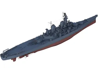 Iowa-class Battleship 3D Model