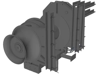 Hydraulic Winch 3D Model