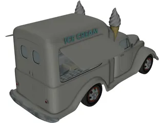 Ice Cream Truck (1950) 3D Model