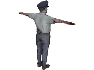 Derrick Zombie 3D Model