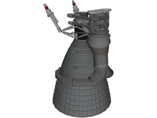 NASA Saturn 5 Rocketdyne F1 Engine 3D Model