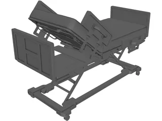 Hospital Bed 3D Model