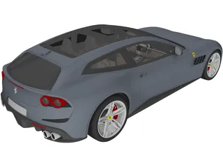 Ferrari GTC4 Lusso (2017) 3D Model