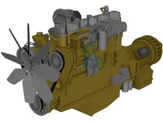 Caterpillar C15 Diesel Engine 3D Model