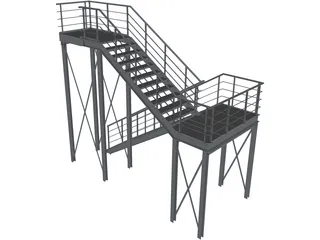 Metal Stairs 3D Model