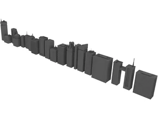 Low-Poly Buildings Collection 3D Model