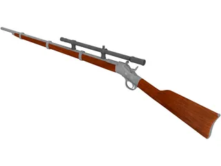 Remington Rolling Block Rifle 3D Model