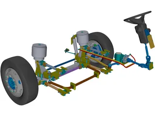 Front Axle Bus 3D Model