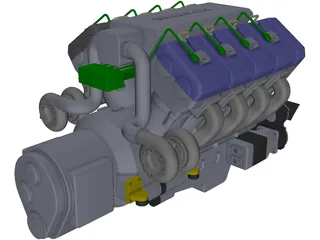 Engine V8 Turbo Diesel 3D Model