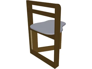 Wooden Folding Chair 3D Model