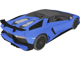 Lamborghini Aventador LP750-4 SV Roadster (2016) 3D Model