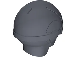 Ski Helmet with Goggles 3D Model