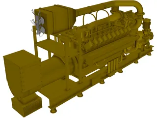 Caterpillar G35 20C V20 2MW 3D Model