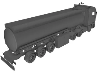 Mercedes-Benz Tanker Semi Trailer 3D Model