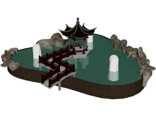 Pavilion On Pond 3D Model