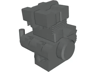 Kawasaki EX-500 Engine 3D Model