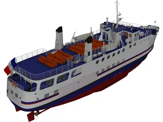 Acadie Nantes Cruise Ship 3D Model