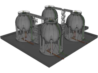 Gas Tanks 3D Model