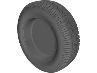 Wheel with Tire 3D Model