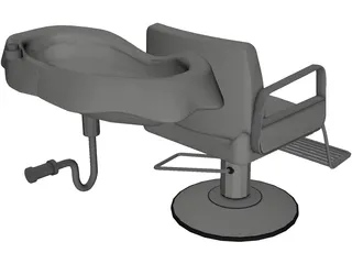 Hair Salon Washing Chair 3D Model