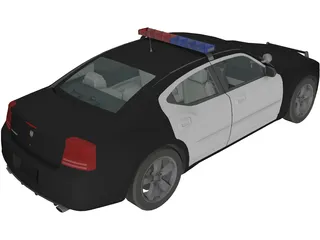 Dodge Charger Police Car (2007) 3D Model