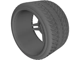 Wheel with Tyre 3D Model