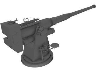 100mm Naval Cannon B25 3D Model