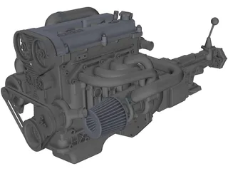 Ford Zetec Engine 3D Model