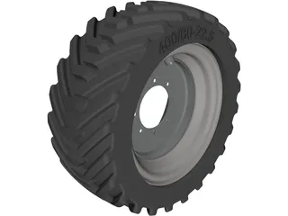 400/60-22.5 Tyre 3D Model
