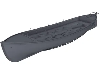 Wooden Boat 3D Model