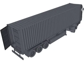 Mercedes-Benz Actros with Trailer 3D Model