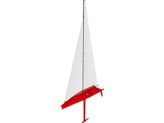 Maxi 100 Sailboat 3D Model