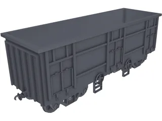 Freight Open Wagon 3D Model