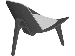 Hans J Wegner Three Legged Chair 3D Model