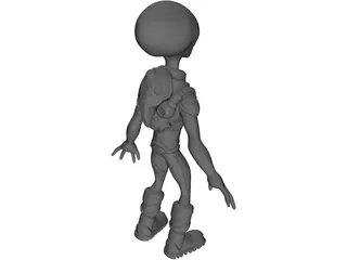 Funny Grey Alien 3D Model