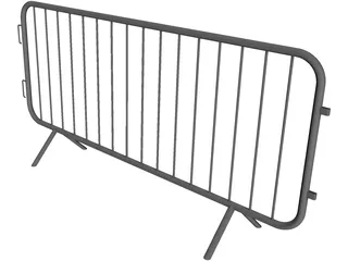 Crowd Control Barrier 3D Model