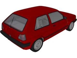 Volkswagen Golf GTI MK2 3D Model