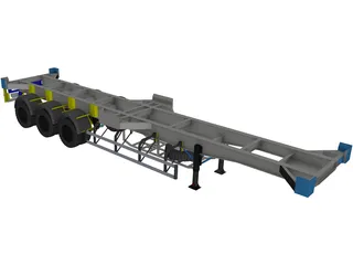 Semitrailer 40 feet 3D Model