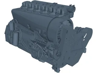 Deutz F6L914 Diesel Engine 3D Model